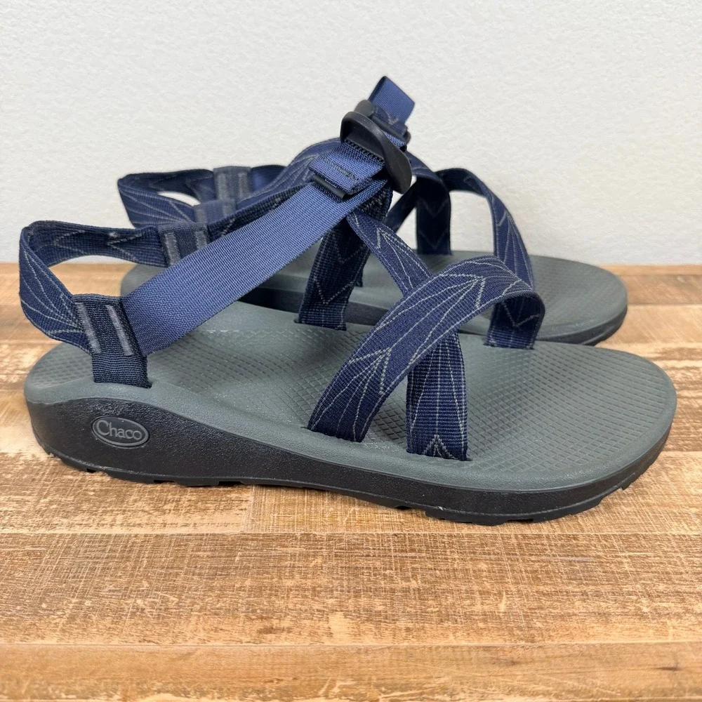Chaco Z/1 Classic Sandals Mens 12 Blue Geometric Strappy Hiking Sport Outdoor